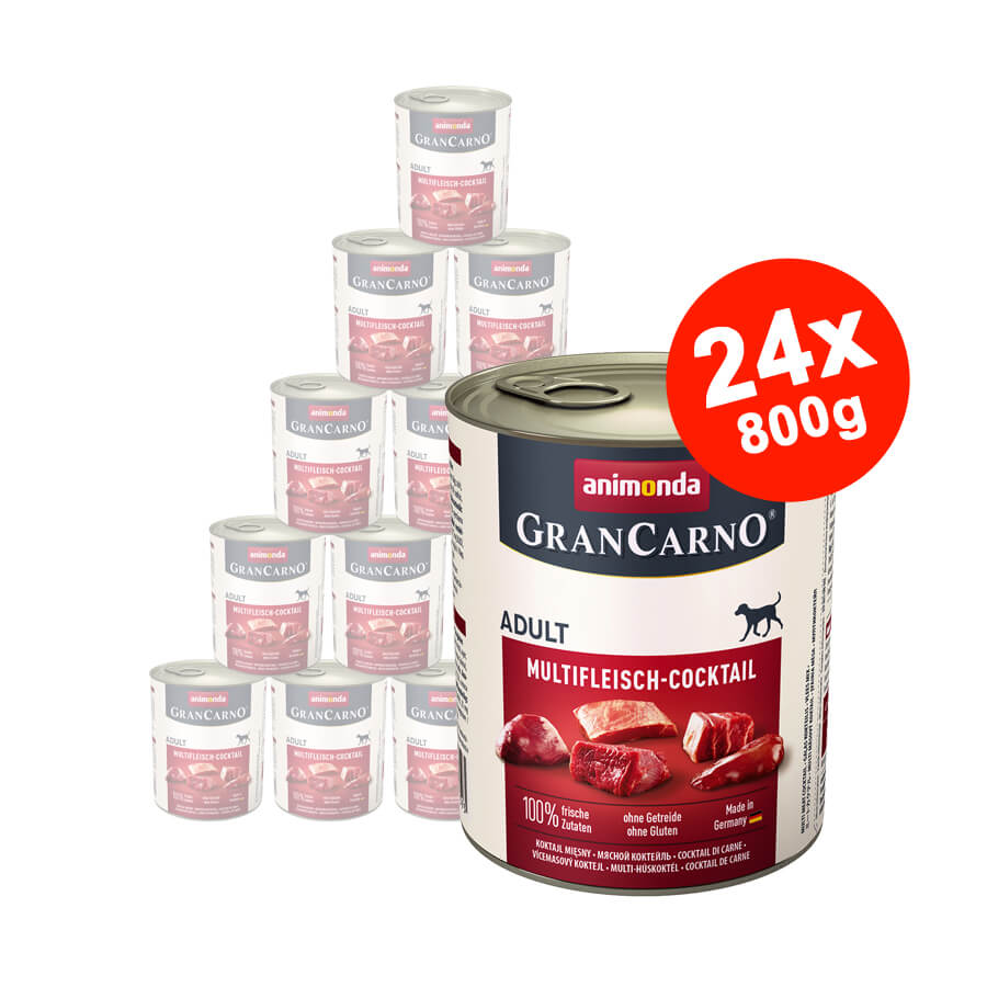 Hrana umeda pentru caini Grancarno Adult Dog Multifleisch-Cocktail 24×800 gr