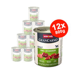 Hrana umeda pentru caini Grancarno Adult Dog Vita + Inima Rata 12×800 gr
