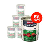 Hrana umeda pentru caini Grancarno Adult, Vita + Vanat, 6×800 gr