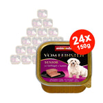Hrana umeda pentru caini Vom Feinsten Senior Pasare + Miel 24x150 gr