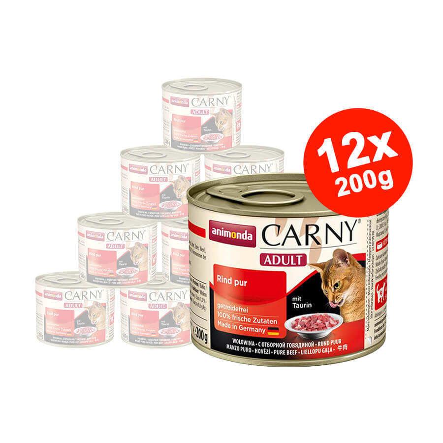 Hrana umeda pentru pisici Carny Adult, Vita, 12x200g