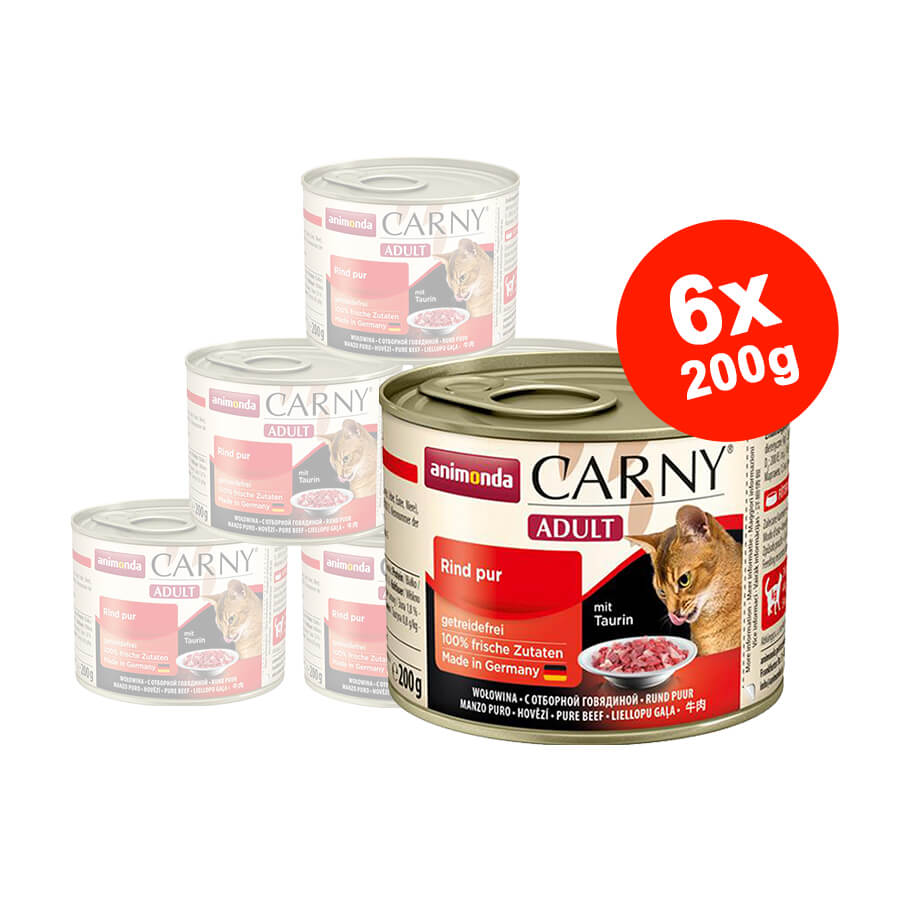 Hrana umeda pentru pisici Carny Adult, Vita, 6x200g