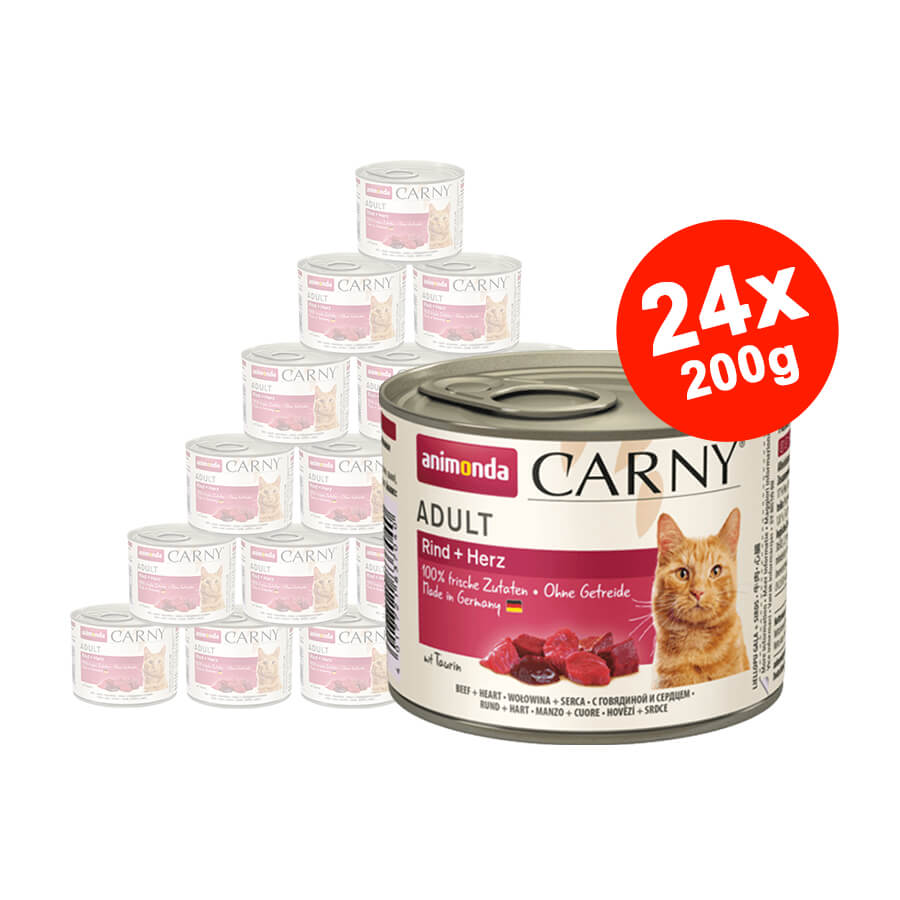 Hrana umeda pentru pisici Carny Adult Vita + Inima 24x200g