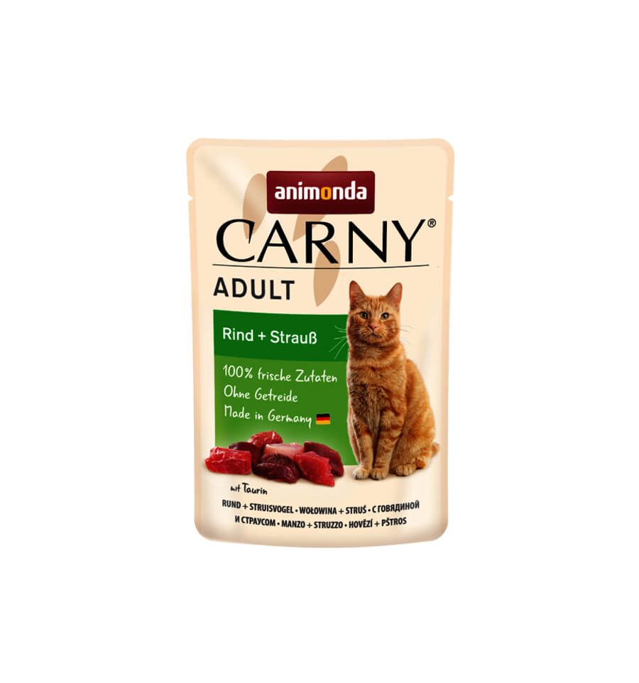 Hrana umeda pentru pisici Carny Adult, Vita + Strut, 85g