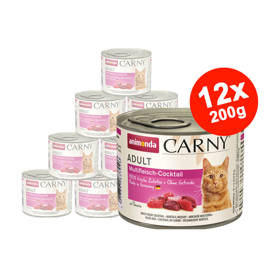 Hrana umeda pentru pisici Carny Cat Adult Multimeat Cocktail 12x200gr