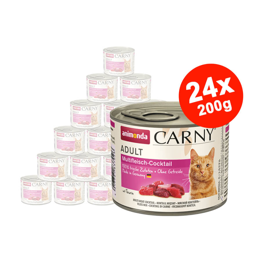 Hrana umeda pentru pisici Carny Cat Adult Multimeat Cocktail 24x200gr
