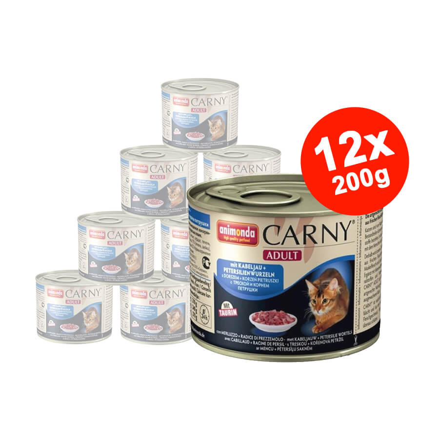 Hrana umeda pentru pisici Carny Cat Adult Peste + Radacina Patrunjel 12x200gr