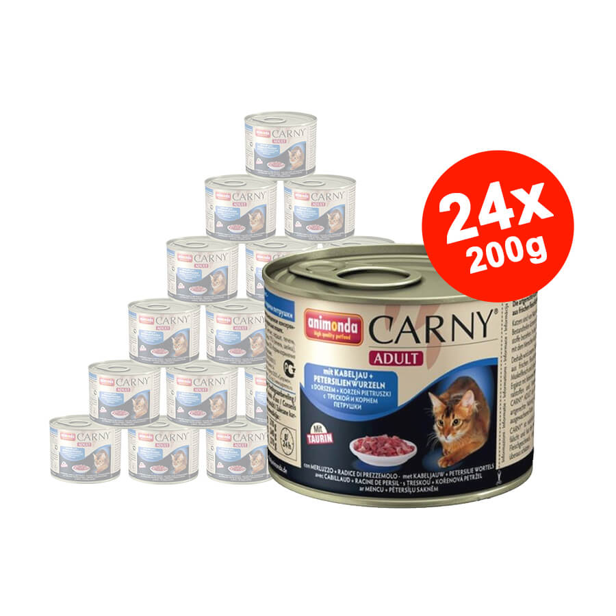 Hrana umeda pentru pisici Carny Cat Adult Peste + Radacina Patrunjel 24x200gr
