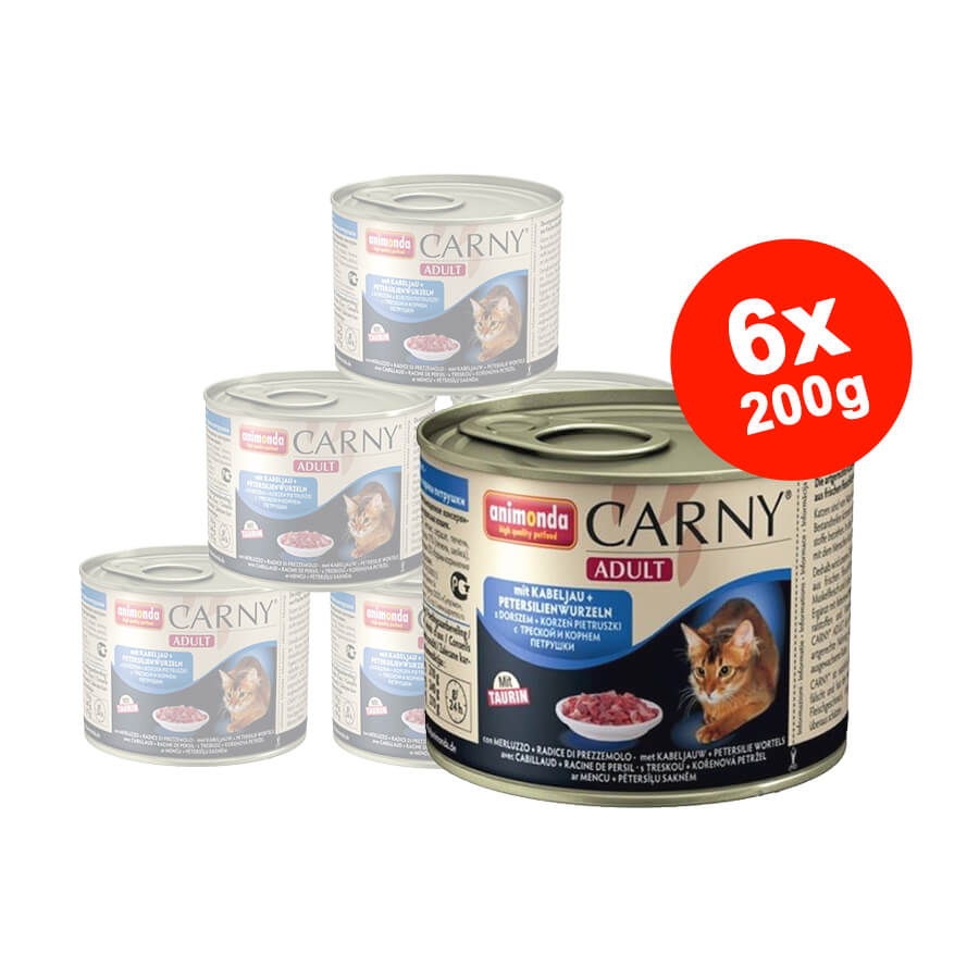 Hrana umeda pentru pisici Carny Cat Adult Peste + Radacina Patrunjel 6x200gr