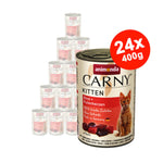 Hrana umeda pentru pisici Carny Kitten, Vita + Inima Curcan, 24x400g