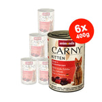 Hrana umeda pentru pisici Carny Kitten, Vita + Inima Curcan, 6x400g