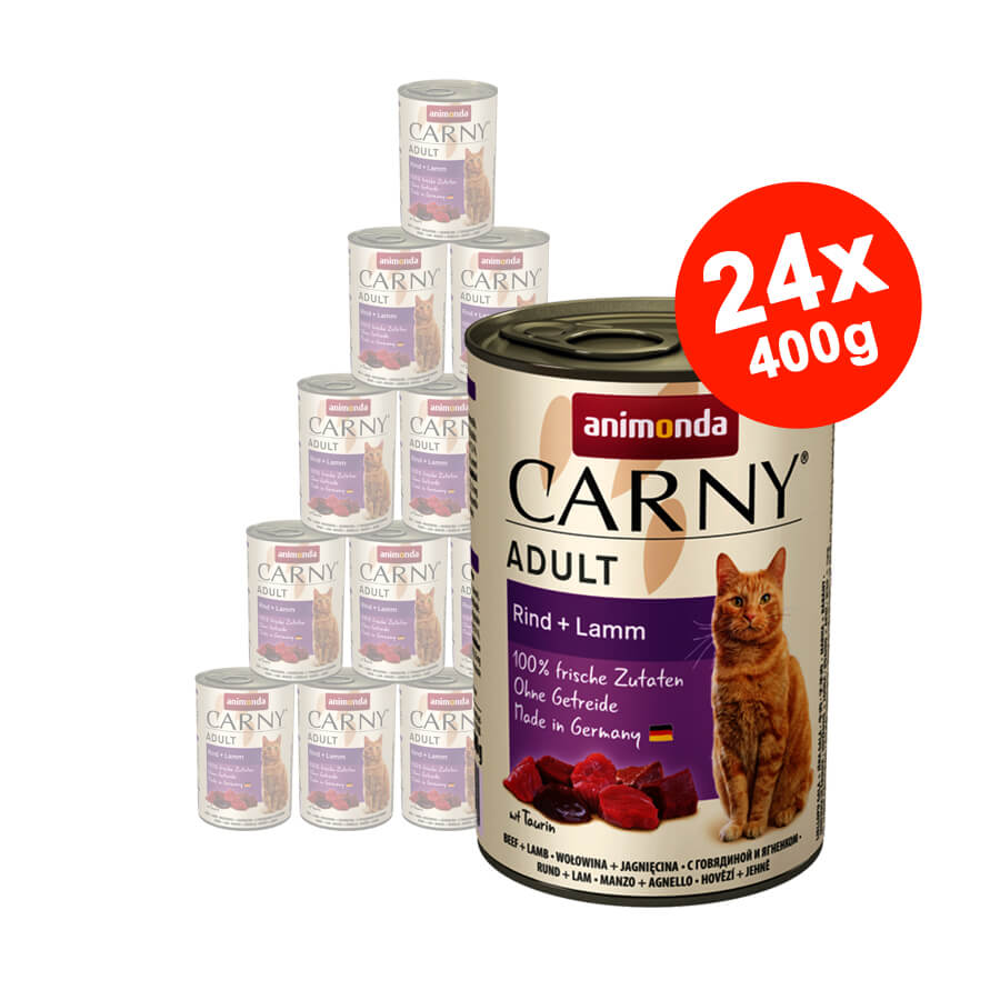 Hrana umeda pentru pisici Carny Kitten, Vita + Miel, 24x400g