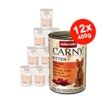 Hrana umeda pentru pisici Carny Kitten, Vita + Vitel + Pui, 12x400g