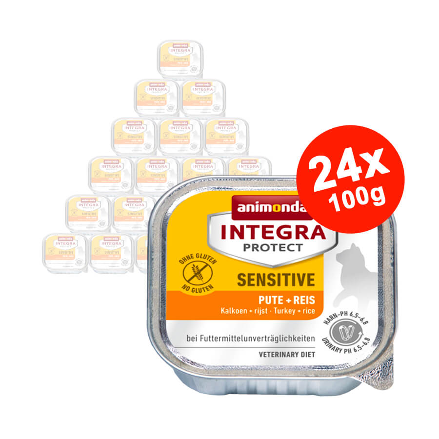 Hrana umeda pentru pisici Integra Protect Sensitive Curcan + Orez 24x100gr