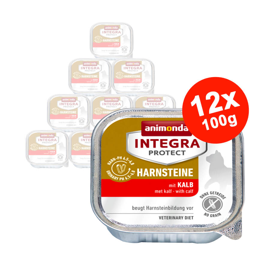 Hrana umeda pentru pisici Integra Protect Urinary cu Vitel 12x100gr