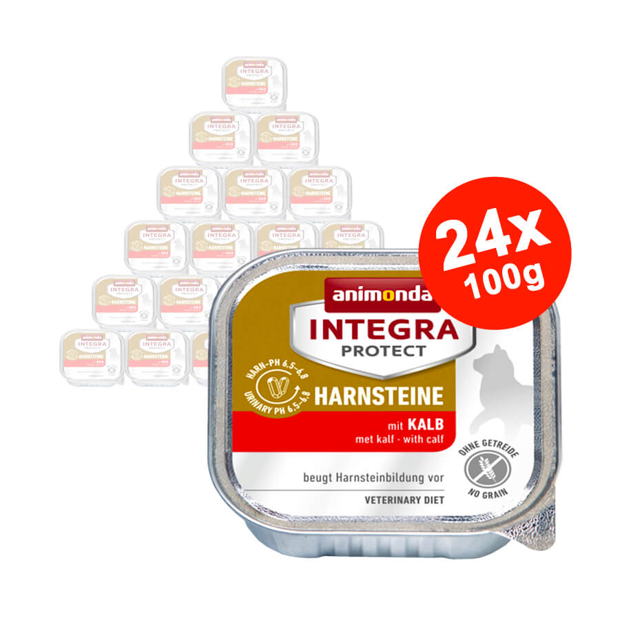 Hrana umeda pentru pisici Integra Protect Urinary cu Vitel 24x100gr