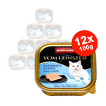 Hrana umeda pentru pisici Vom Feinsten Castrate Pastrav + Curcan 12x100gr