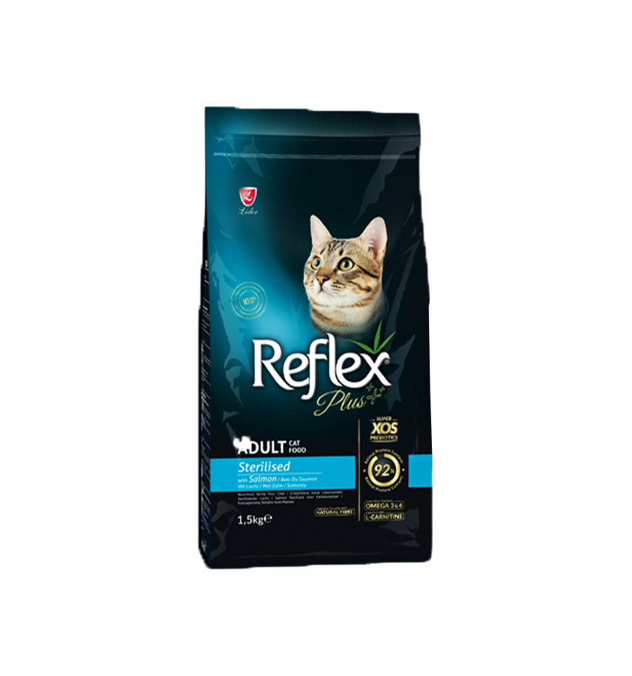 Hrana uscata pentru Pisici Reflex Adult Sterilised cu Somon, 1,5Kg