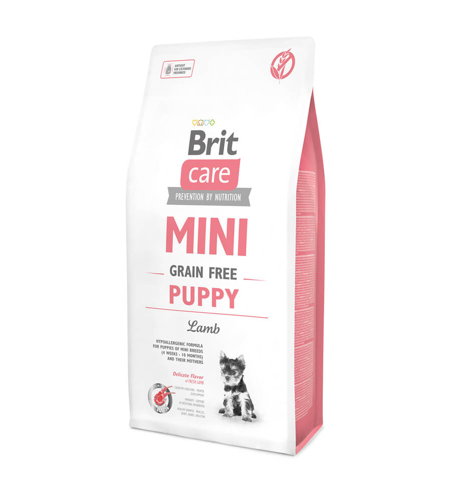 Hrana uscata pentru caini Brit Care, Grain Free, Mini Puppy, Miel, 7 Kg
