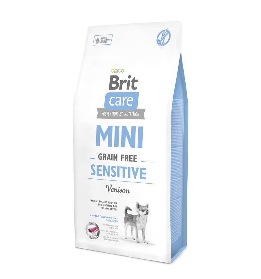 Hrana uscata pentru caini Brit Care, Grain Free, Mini Sensitive, 7 Kg