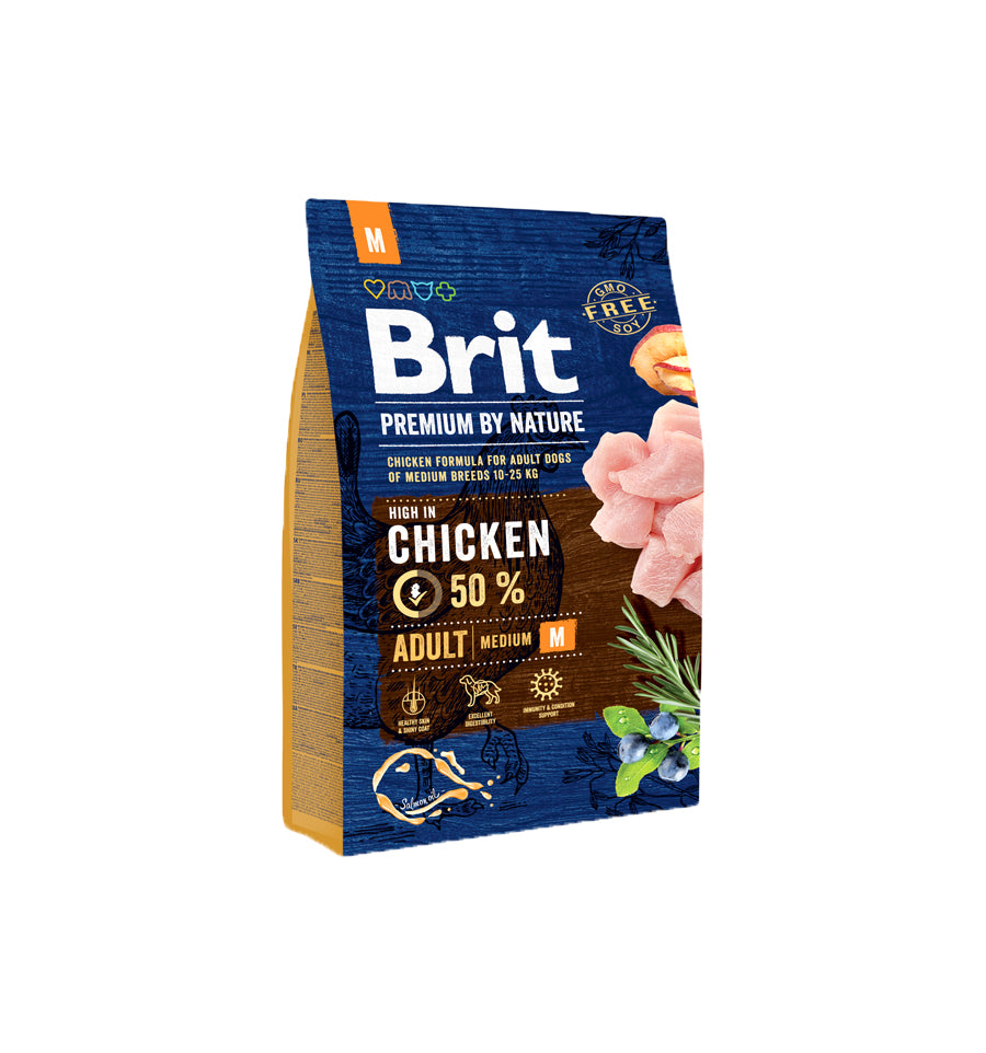 Mancare uscata pentru caini, Brit Premium By Nature, Adult M, 3 Kg