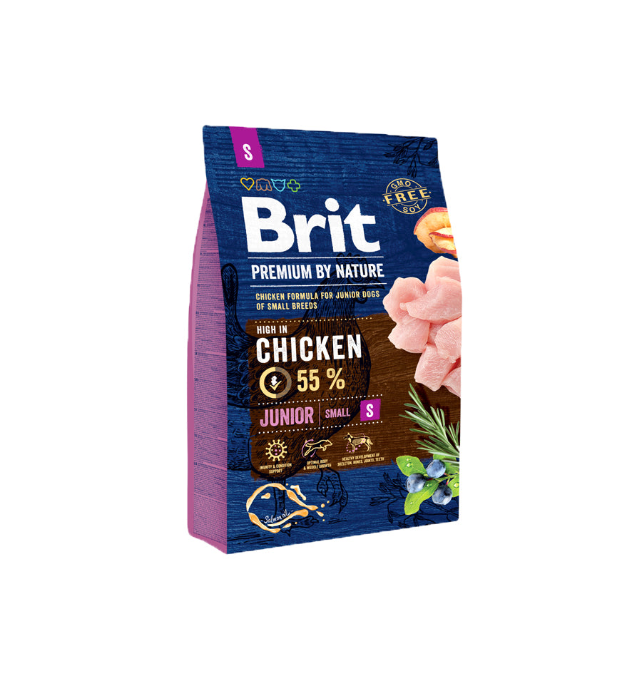Mancare uscata pentru caini, Brit Premium By Nature, Junior S, 3 Kg