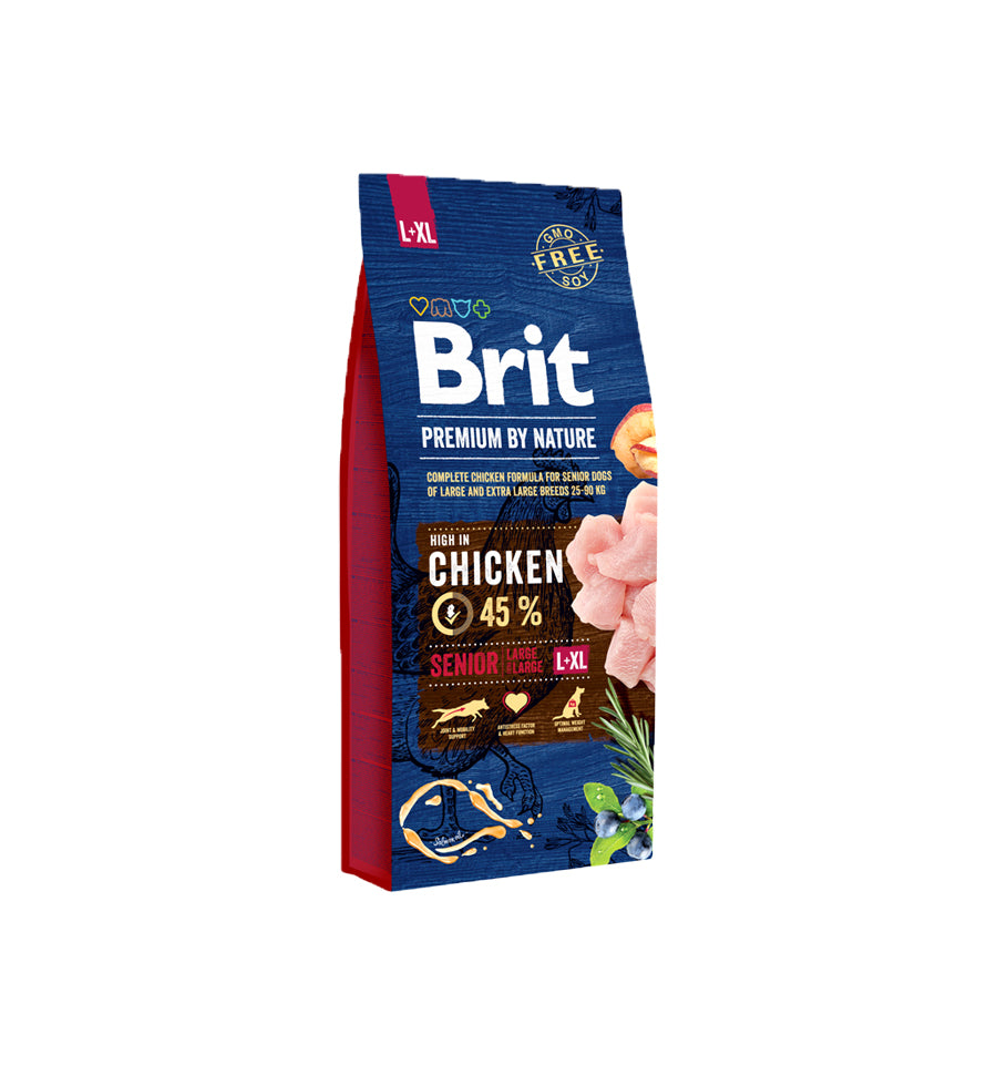 Mancare uscata pentru caini, Brit Premium By Nature, Senior L+XL, 15 Kg