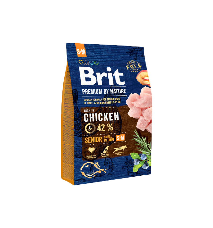 Mancare uscata pentru caini, Brit Premium By Nature, Senior S+M, 3 Kg
