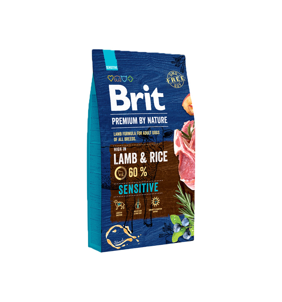Mancare uscata pentru caini, Brit Premium By Nature, Sensitive, Miel, 8 Kg