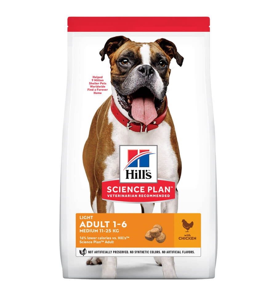 Hrana uscata pentru caini Hill's SP Adult Light, Talie Medie, Pui, 14 kg
