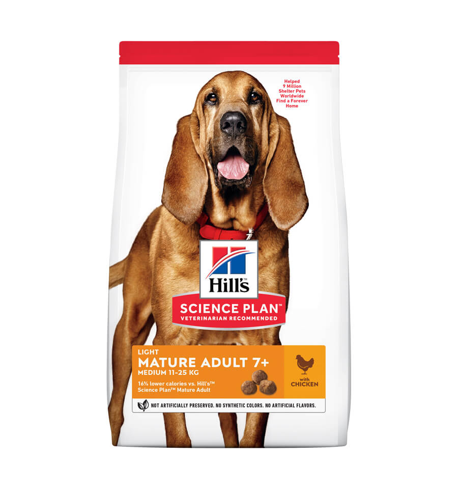 Hrana uscata pentru caini Hill's SP Adult Mature Light, Talie Medie, Pui, 14 kg