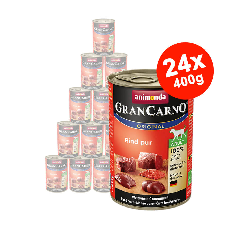 Mancare umeda pentru caini GranCarno Adult Dog Vita, 24×400 gr