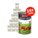 Mancare umeda pentru caini GranCarno Adult, Vita + Inima Rata, 24x400gr