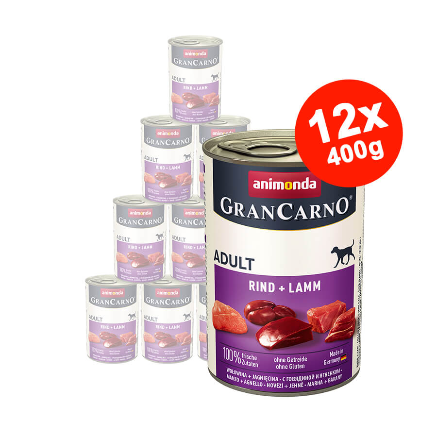 Hrana umeda pentru caini Grancarno Senior Manzat + Miel 12x400gr