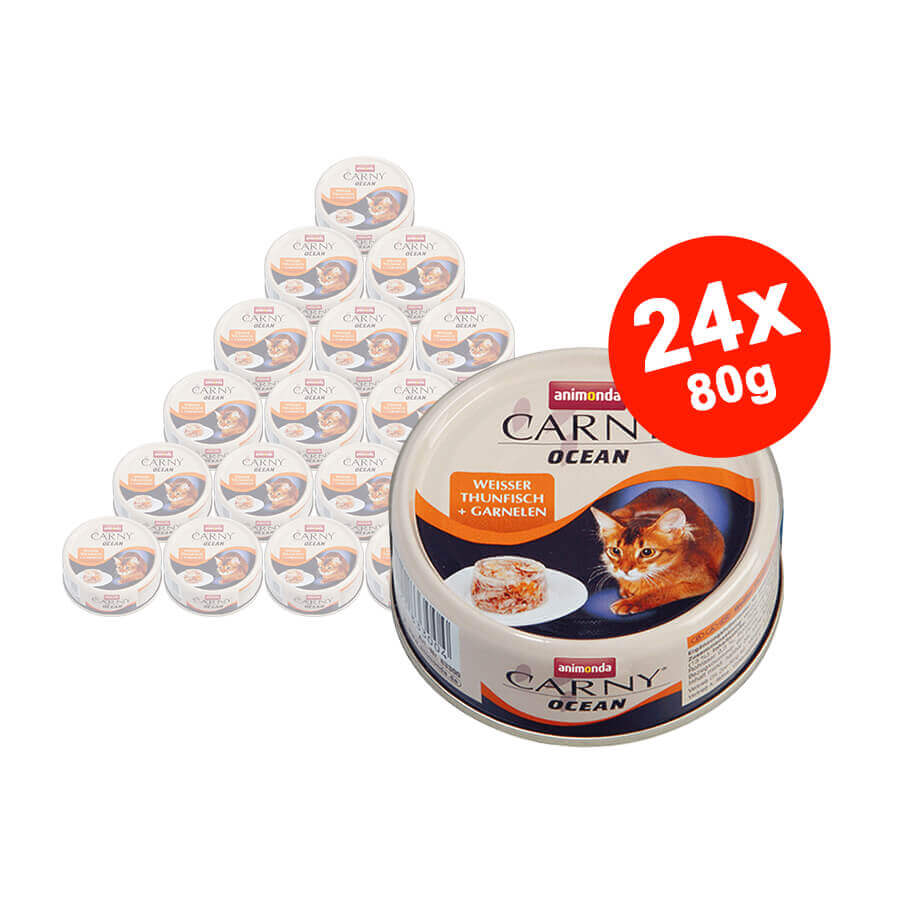 Mancare umeda pentru pisici Animonda Carny Ocean Ton Alb + Creveti 24x80gr