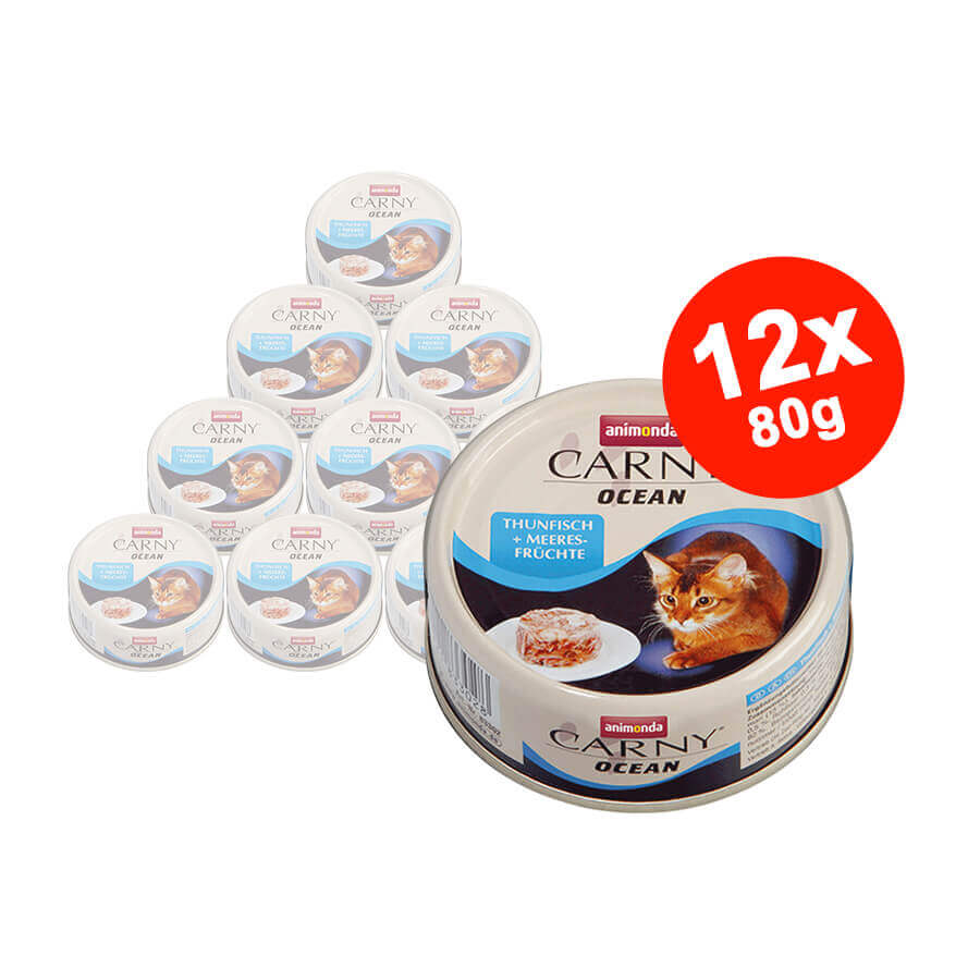 Mancare umeda pentru pisici Animonda Carny Ocean Ton + Fructe de Mare 12x80gr