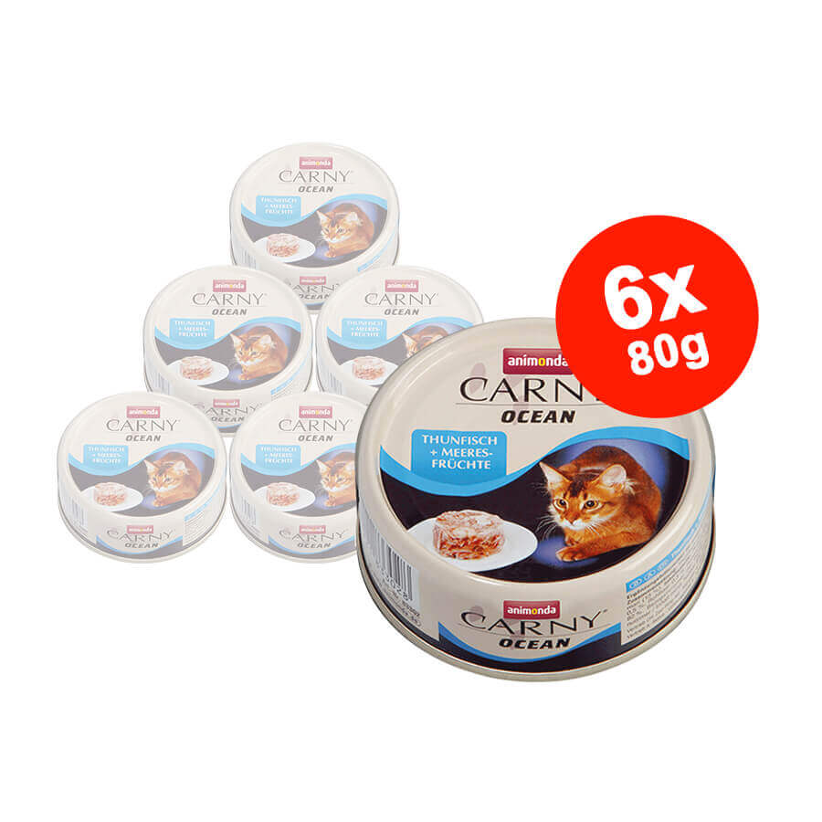 Mancare umeda pentru pisici Animonda Carny Ocean Ton + Fructe de Mare 6x80gr