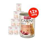 Mancare umeda pentru pisici Carny Adult Pui + Curcan + Rata 12x400gr