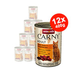 Mancare umeda pentru pisici Carny Adult Vita + Pui + Inima Rata 12x400gr