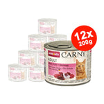 Mancare umeda pentru pisici Carny Cat Adult Vita + Curcan + Creveti 12x200gr