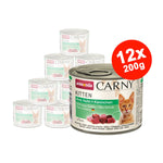 Mancare umeda pentru pisici Carny Cat Junior, Vita + Pui + Iepure, 12x200g