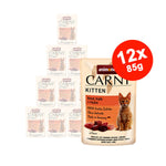 Mancare umeda pentru pisici Carny Junior, Vita + Vitel + Pui, 12x85g