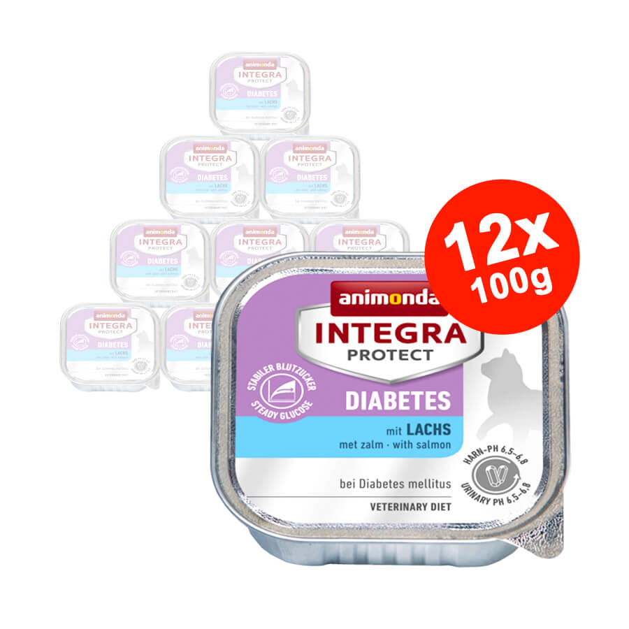 Mancare umeda pentru pisici Integra Protect Diabetic Somon 12x100gr