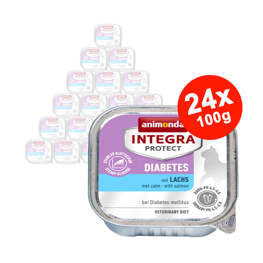 Mancare umeda pentru pisici Integra Protect Diabetic Somon 24x100gr