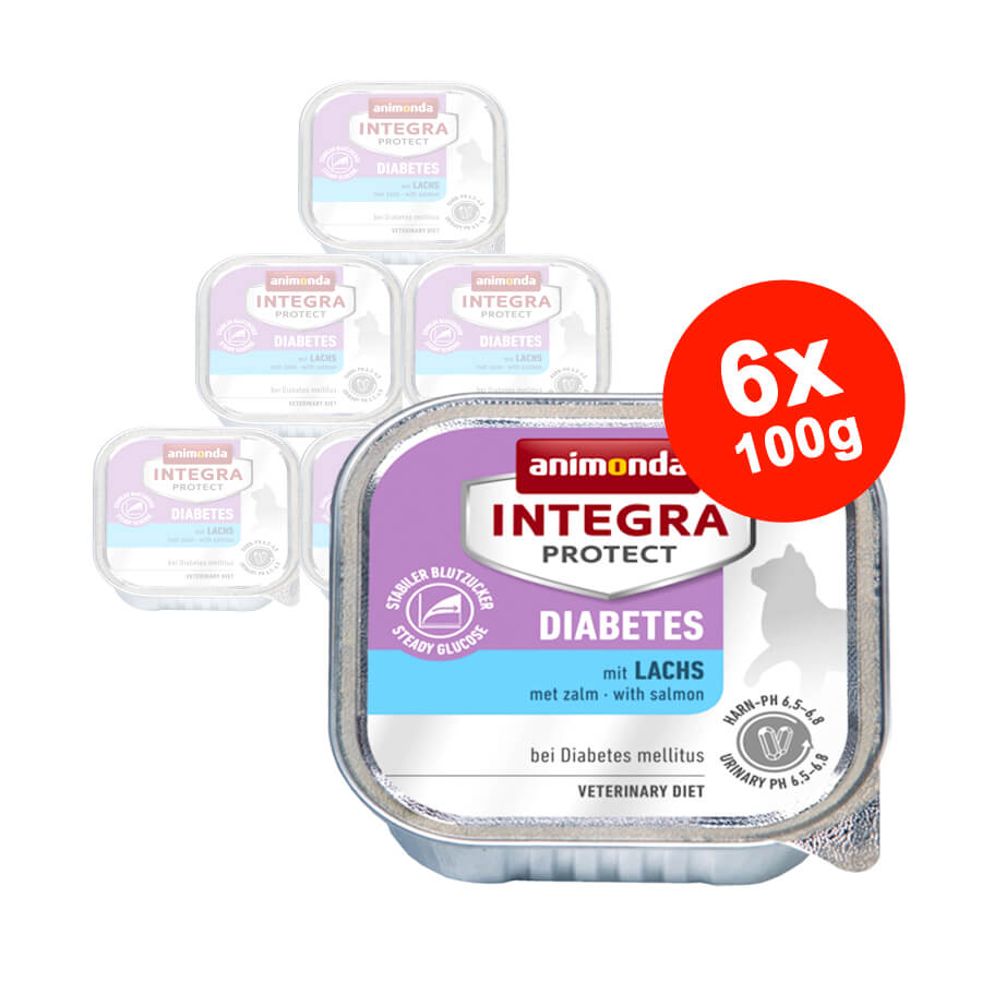 Mancare umeda pentru pisici Integra Protect Diabetic Somon 6x100gr
