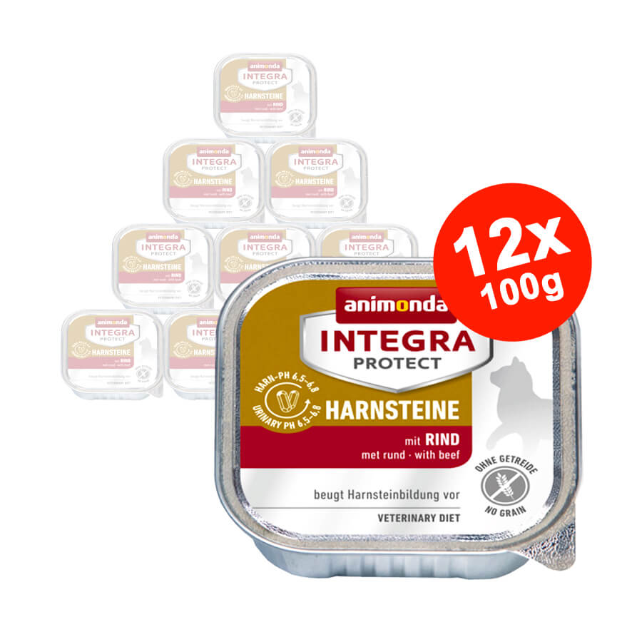 Mancare umeda pentru pisici Integra Protect Urinary, vita 12x100gr