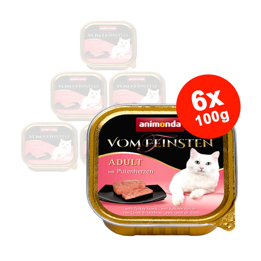 Mancare umeda pentru pisici Vom Feinsten Inima Curcan 6x100gr