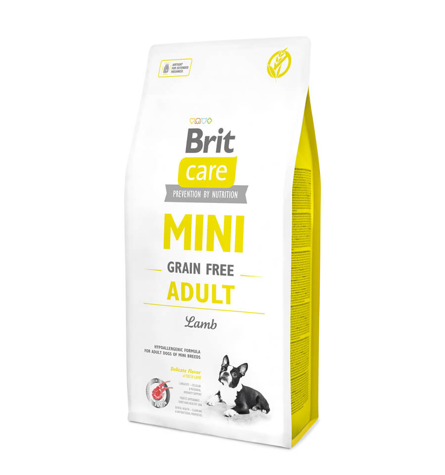 Mancare uscata pentru caini Brit Care Mini, Fara Cereale, Adult, Miel, 7 kg