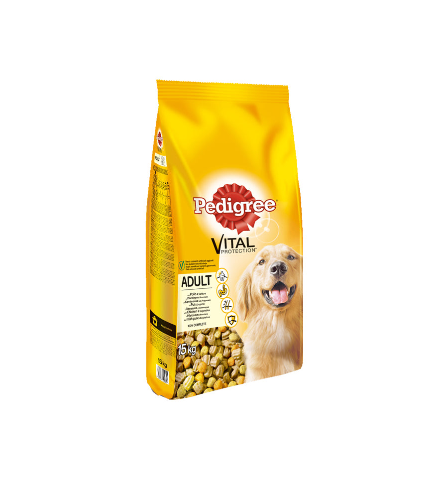 Mancare uscata pentru caini Pedigree Adult Vital Protection hrana uscata cu pui si legume