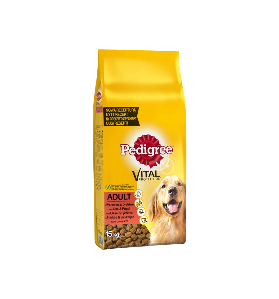 Mancare uscata pentru caini Pedigree Adult Vital Protection hrana uscata cu vita si pasare